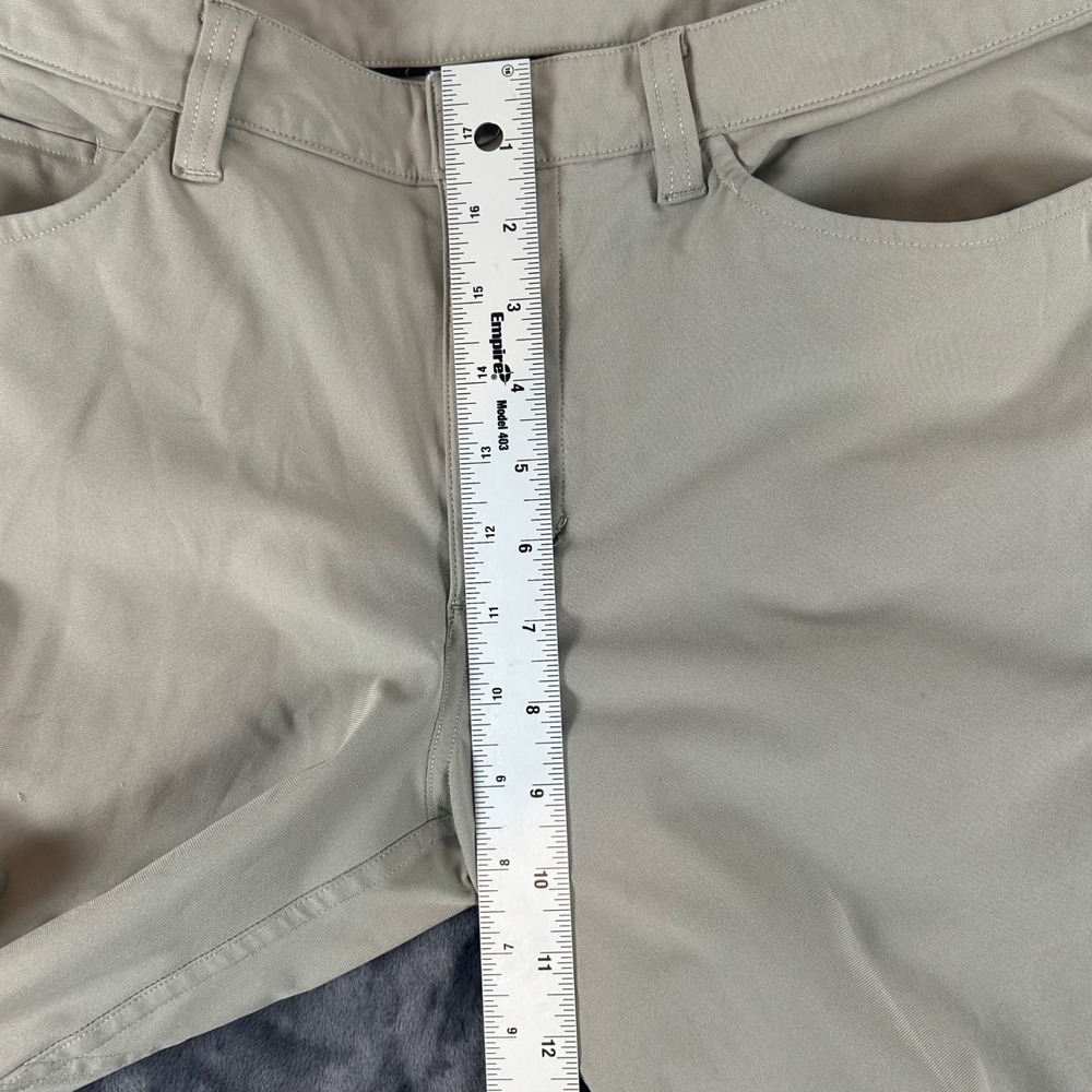 Lululemon ABC Pants Mens 32 Tan Khaki Slim Straight Five Pocket Articulated Knee - Picture 3 of 10